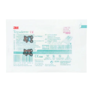 PANSEMENT FILM TRANSPARENT TEGADERM 3M PEDIATRIQUE 1610W POUR CATHETERS INTRAVEINEUX AVEC BORDURE 5 CM x 5,7 CM